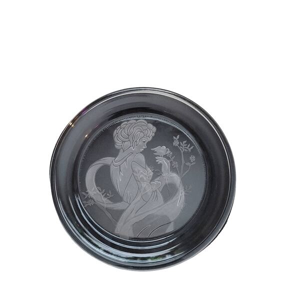 Morganstown Michael Yates full lead hand carved crystal plate, Violet. - Picture 1 of 6